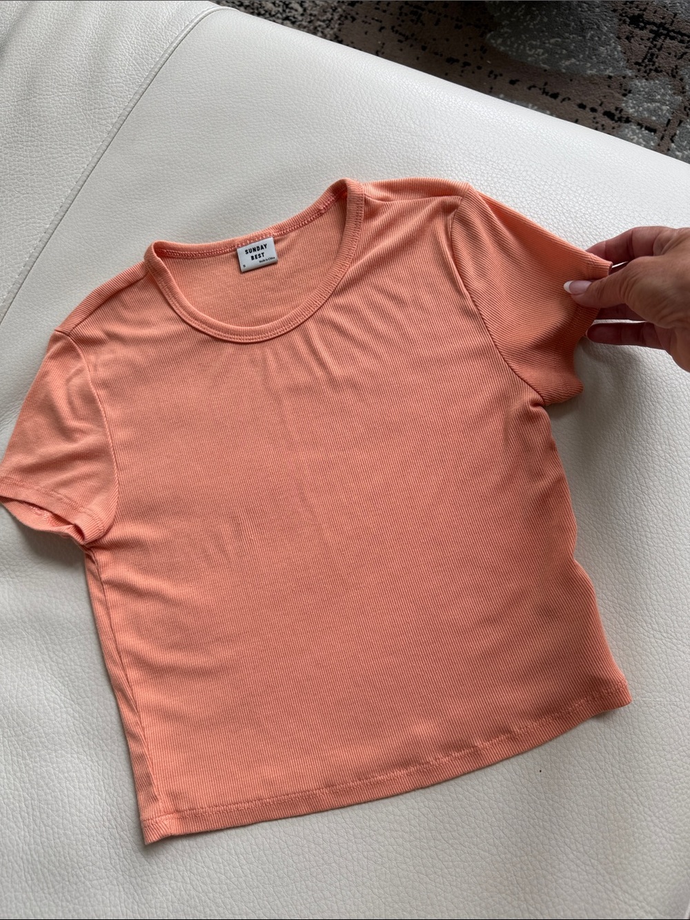 Sunday Best Peach-Orange Crop Tee